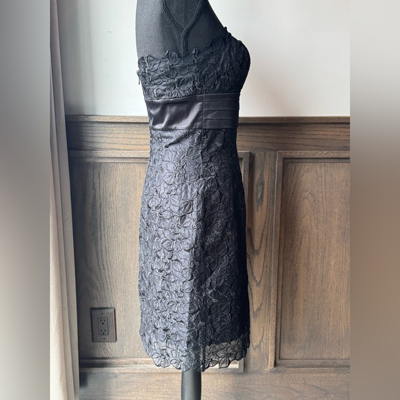 Jessica Simpson silk floral embroidered black whimsigoth dress size 4 - Picture 6 of 9